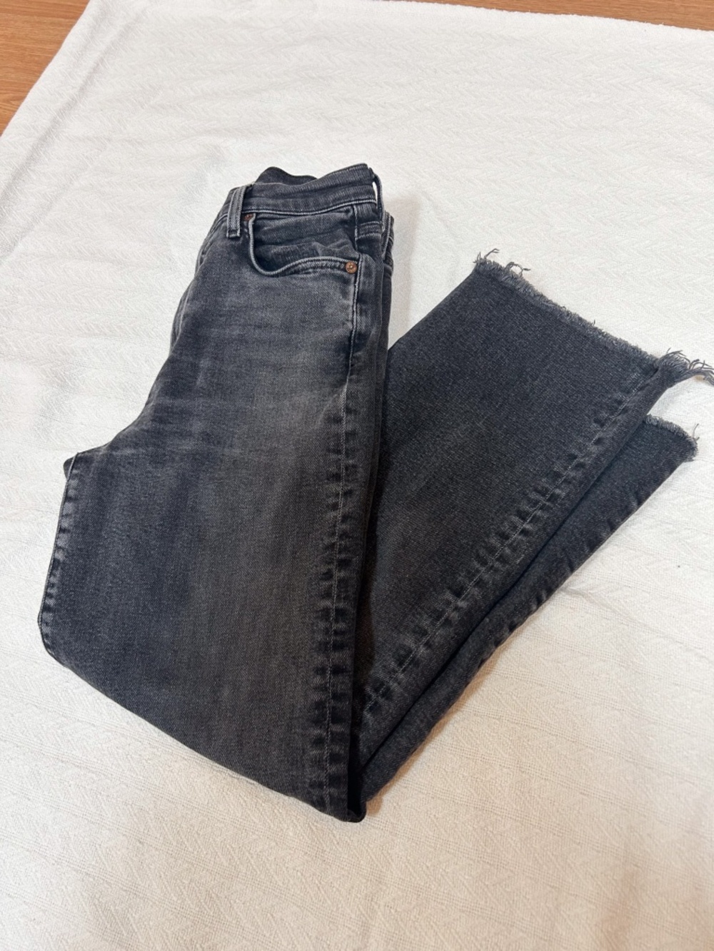 AGOLDE Harper Crop Jeans - black charcoal stretch Size 24 - Picture 13 of 13